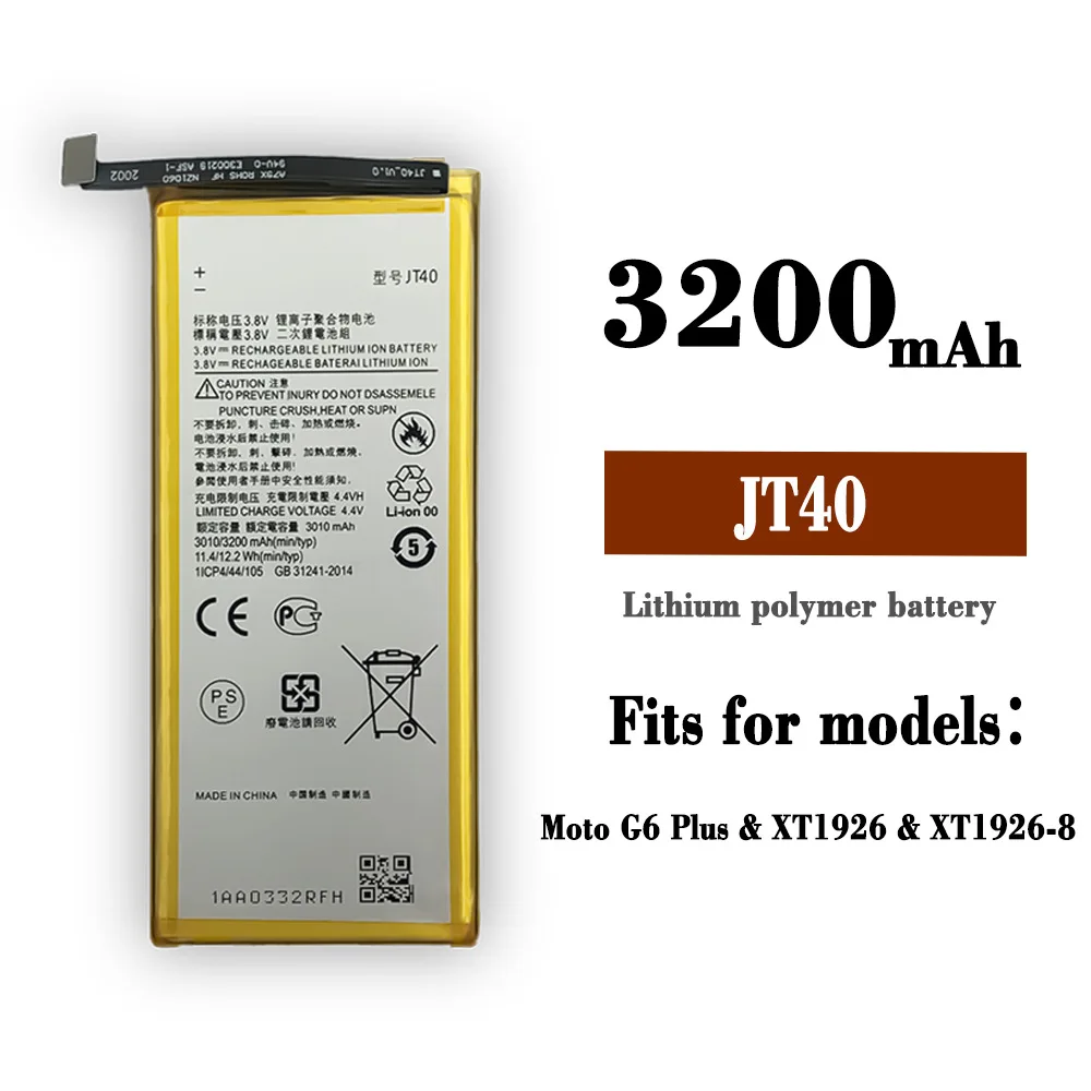 

Replacement battery For Motorola Moto G6 Plus XT1926-6 XT1926-7 JT40 3200mAh New Original Phone Battery+Tracking number