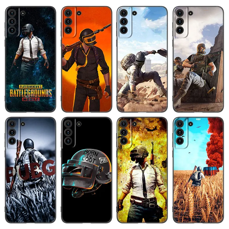 Fashion PUBG Game Phone Case For Samsung Galaxy S20 S21 FE S22 Ultra S10 Lite S10E S9 S8 Plus S7 Edge Soft TPU Black Cover