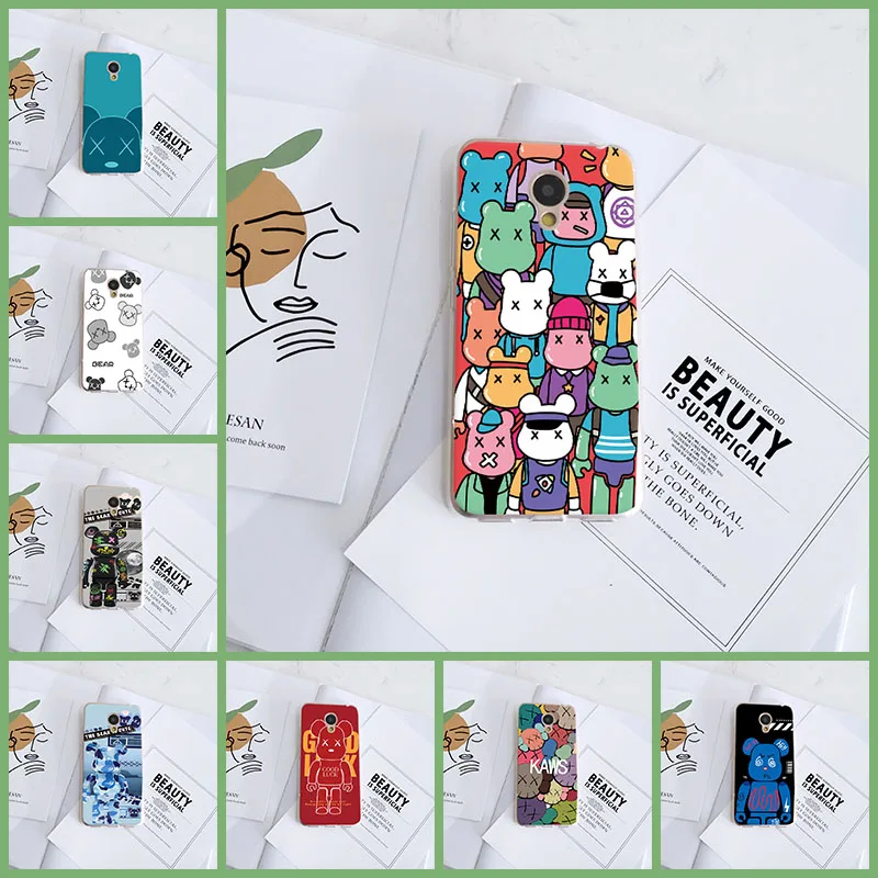 Милый мультяшный абстрактный медведь силиконовый чехол для телефона Meizu M6 M5 M3 M2