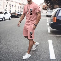 mens short sleeve t shirts sets tracksuit chandals man oversized clothing fashion 3d printed casual sweatshirt suit sportswear