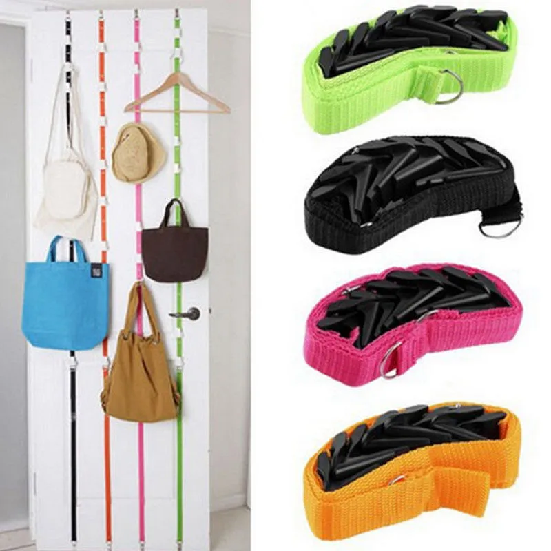 

Popular Adjustable Straps Hat Bag Coat Clothes Rack Organizer Storage Holders Hanger Over The Door Kitchen Cabinet Cupboard