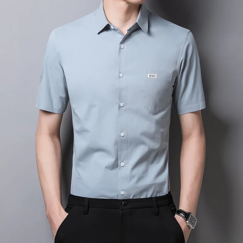 

Hot Sale 2022 Summer Short-sleeved Pure Cotton Casual Shirt Men's Korean Style Trendy Handsome and Versatile Simple Shirt