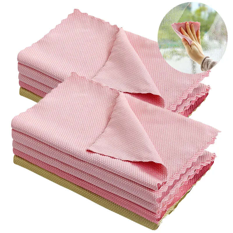 

20/10/5PCS Kitchen Oil Proof Dish Towel Wiping Rags Efficient Fish Scale Wipe Cloth Cleaning Cloth Home Washing Cleaning Towel