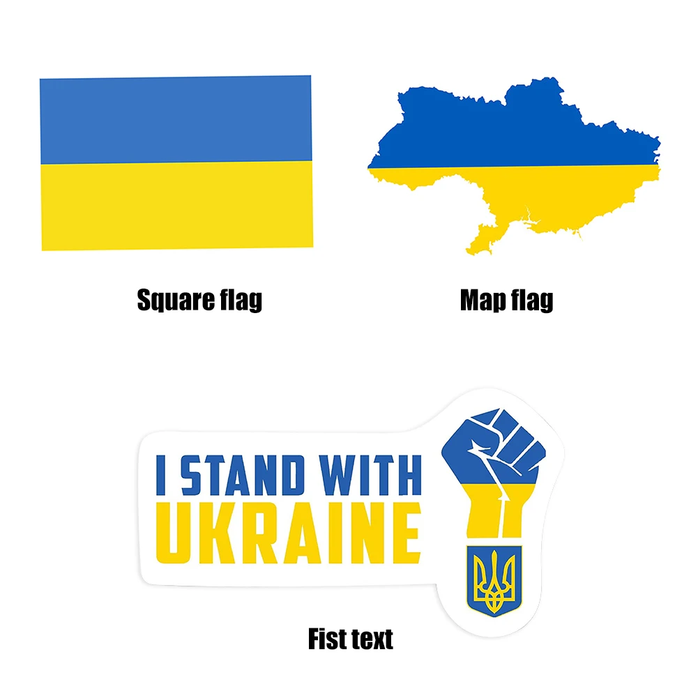 

10x Ukraine Flag Trident Car Sticker Map Decal Ukrainian UA Ukr Ukraine Flag For Decoration Car Accessories