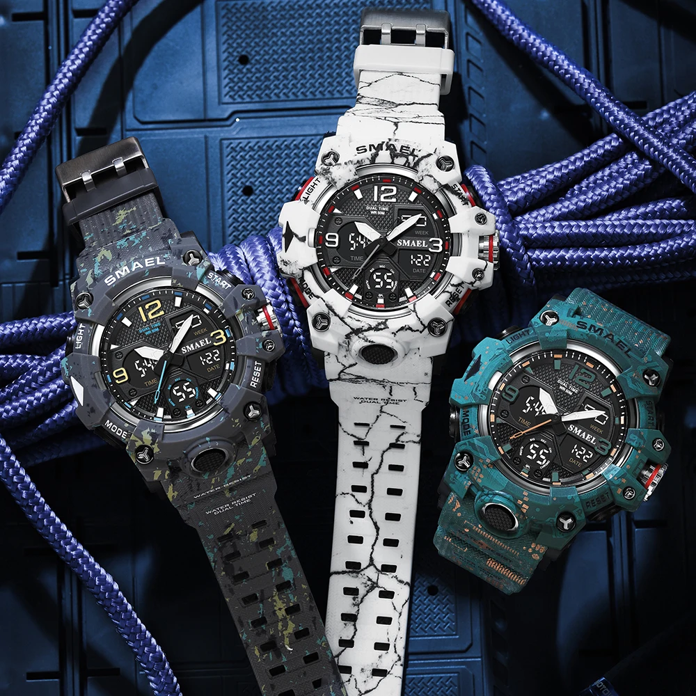 SMAEL часы для мужчин спортивные Топ бренд класса люкс Военная сигнализация