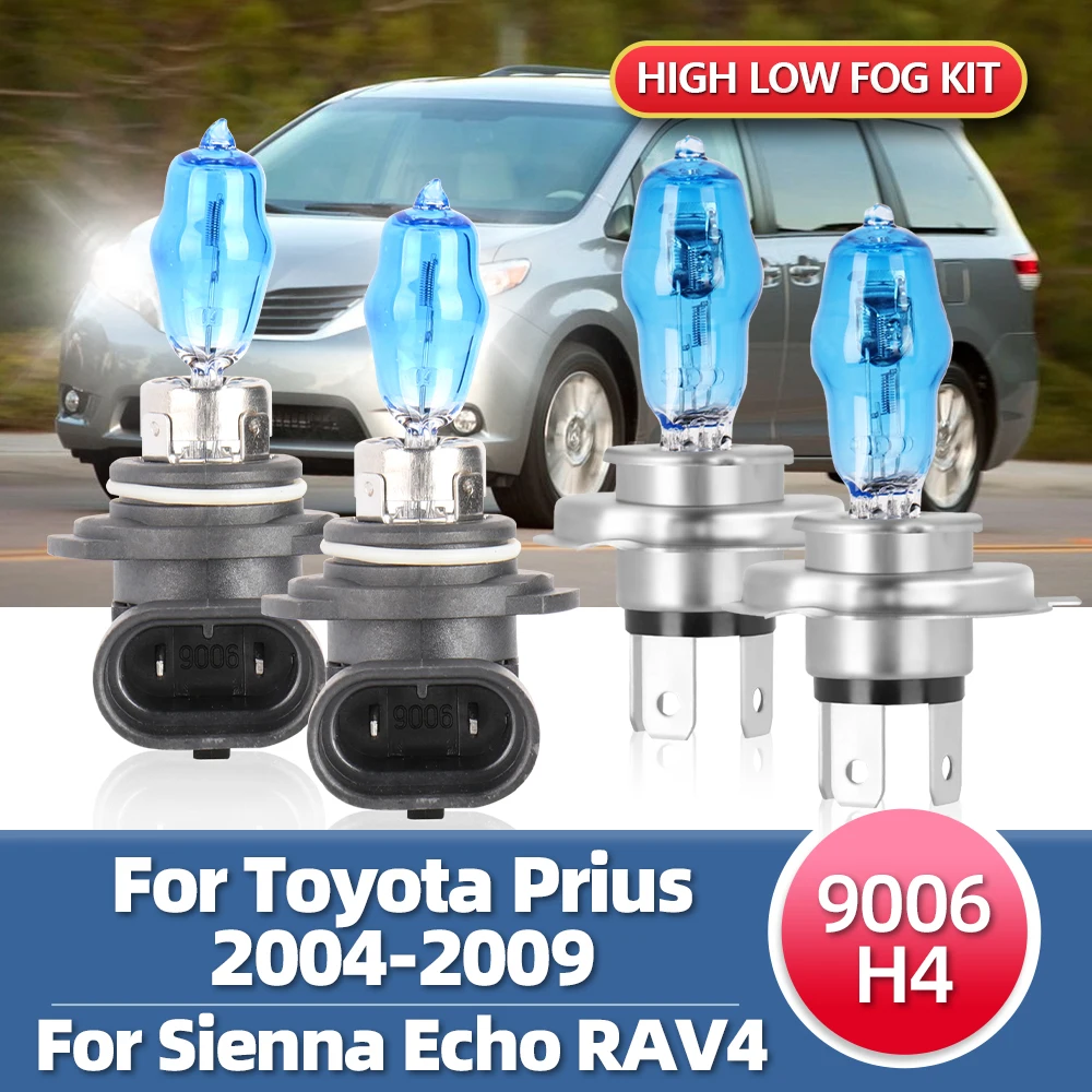 

4x HOD Ксеноновые галогенные лампы для фар ближнего/дальнего света + комплект противотуманных автомобильных фар для Toyota Echo Sienna RAV4 2001-2005 для Prius ...