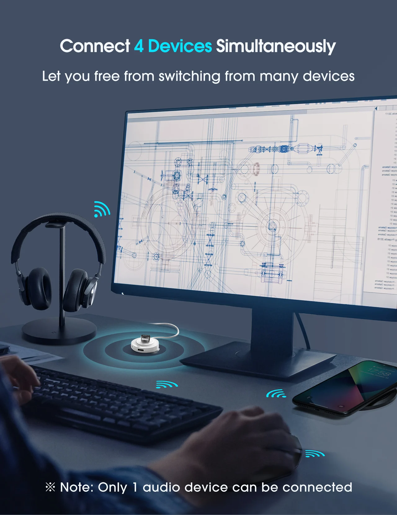 Zetsage BH519 BT 5 1 USB адаптер передатчик и приемник 2 в Bluetooth ключ для ноутбуков