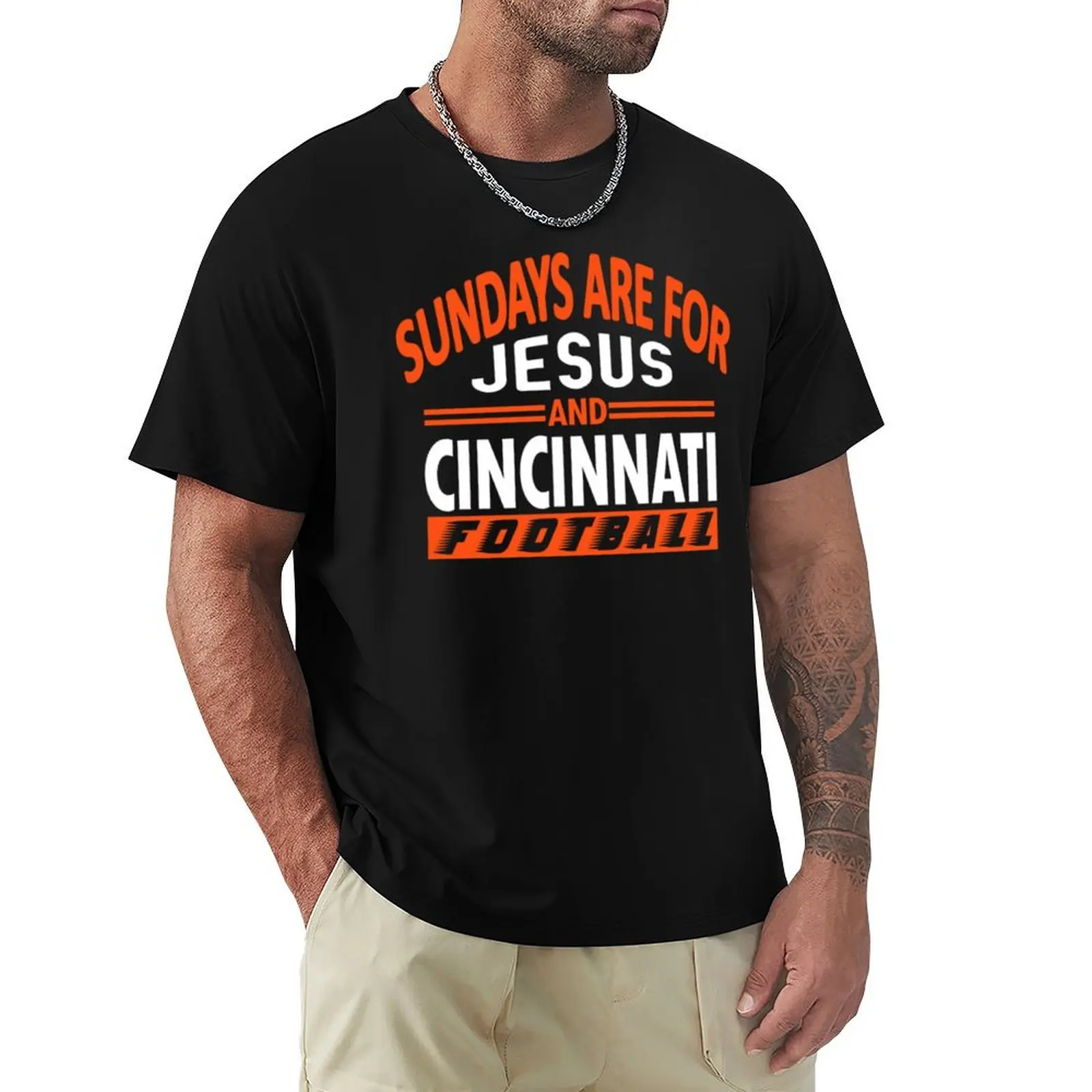 Футболка Cincinnati Bengals забавный фанат — футбольная футболка Sundays are for Jesus and Cincy