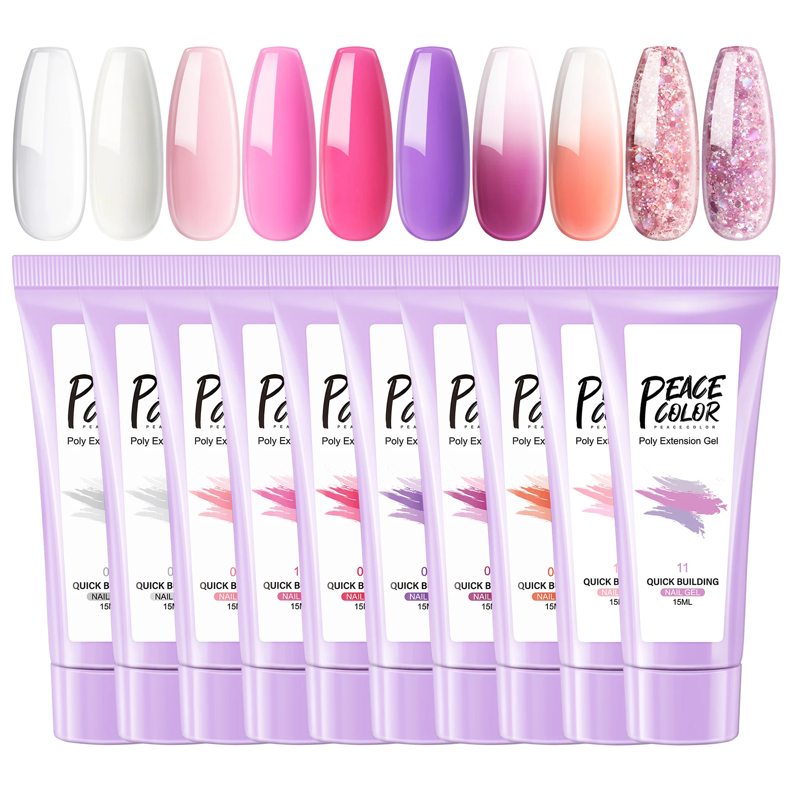 

Poly Extension Gel Nail Set With Top Base Coat Quick Extension Gel Sticky Decoration Manicure Art Tool
