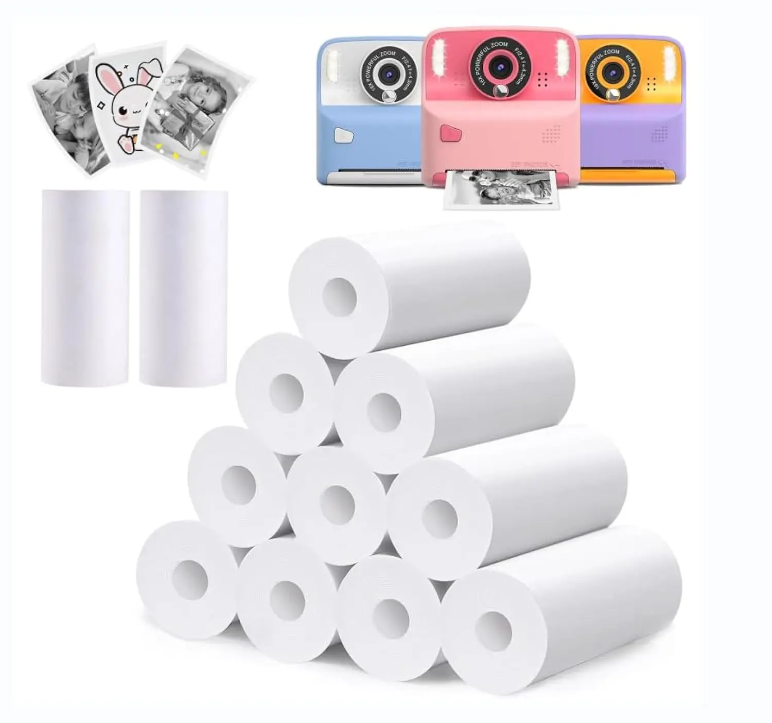 57x30mm Adhesive Photo Paper Instant Print Kids Camera Printing For Journal Notes Memo DIY Photos Creation Study