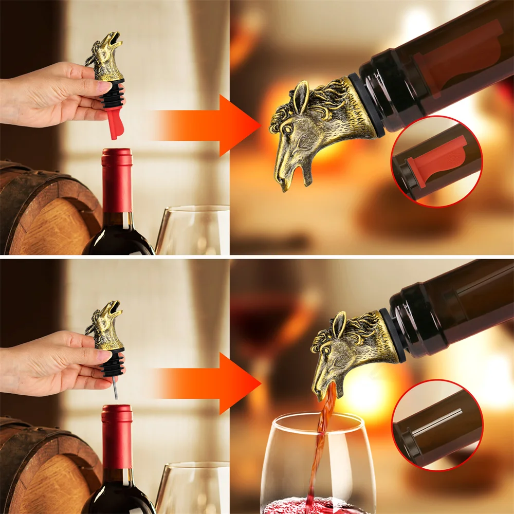 Ретро металлическая голова лошади винный рот барные аксессуары шампанское