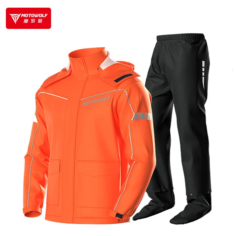 

Мотоциклетный дождевик, водонепроницаемый костюм с разрезом, легкая складная ветрозащитная Светоотражающая куртка и брюки для езды на мотоцикле