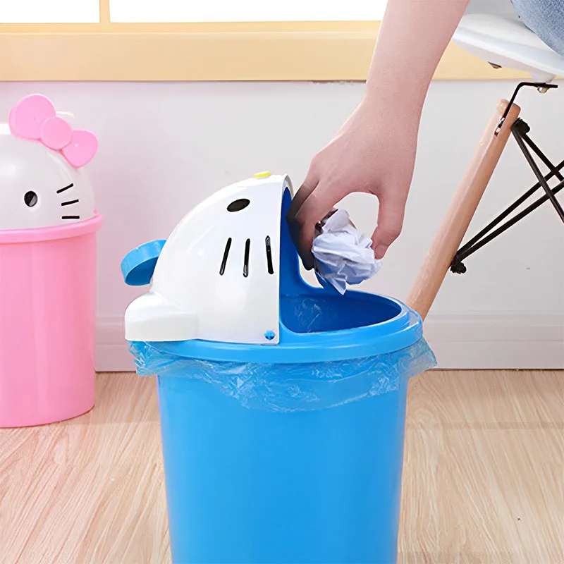

Kawaii Hello Kitty Trash Can Anime Creative Home Desktop Large Capacity Trash Can Bedroom Bathroom Kitchen Thickened Wastebasket