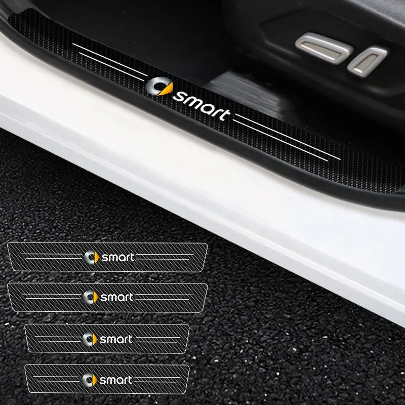 Накладка на порог двери автомобиля защитная наклейка из углеродного волокна для