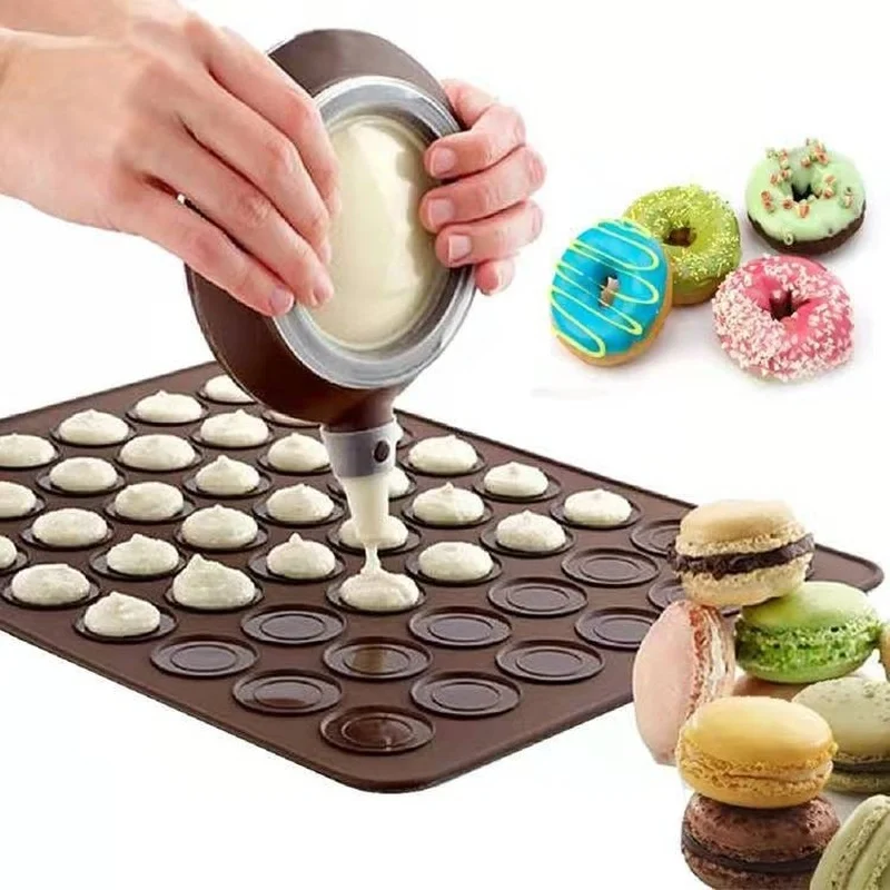 

2022 New Silicone Macaron Pastry Oven Baking Mould Sheet Mat 30-Cavity DIY Mold Baking Mat Esteiras Forros De Cozimento