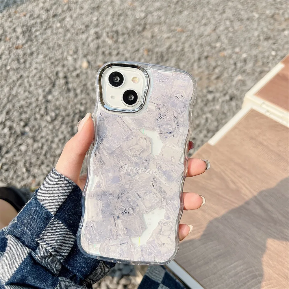 

Full Screen Ice Cubes Pattern Case For iphone 14 14Pro 14Promax 11Promax 11 13 13ProMax 11ProMax 12Pro 12 Soft Shell
