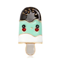 creative cartoon pink ice cream enamel brooch alloy badge pin fashion women men summer jewelry gift for kids