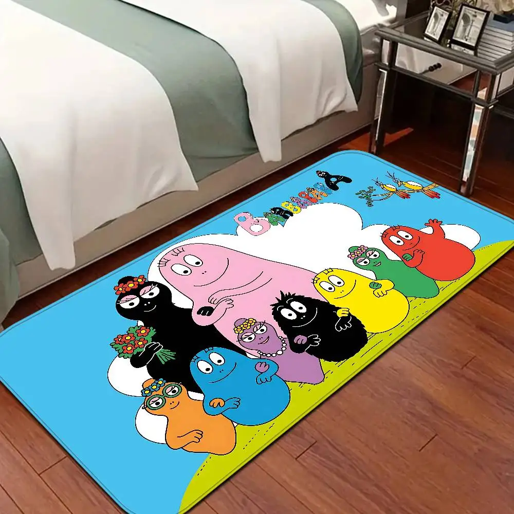 Фото Милый мультяшный коврик Les Barbapapa для прихожей, моющийся, нескользящий, для гостиной, под диван, для кухни, придверный коврик, напольный коврик №2