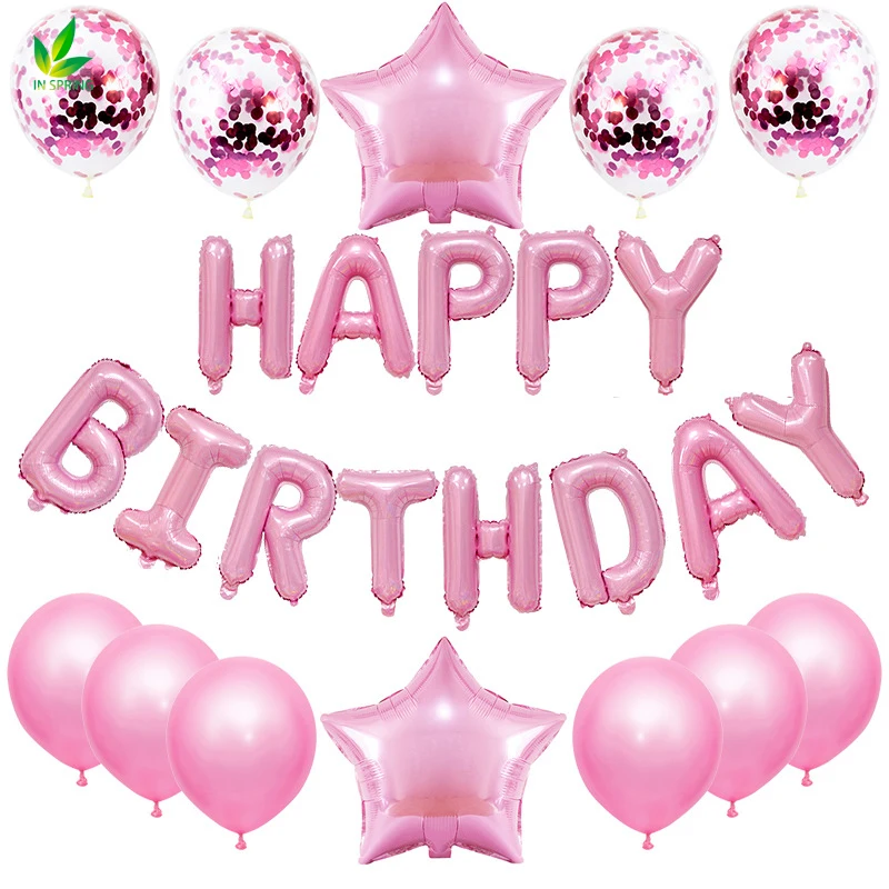 

25pcs Happy Birthday Decoration Balloons Rose Gold Letter Foil Ballons Birthday Party Decorations Globos Balony Anniversaire