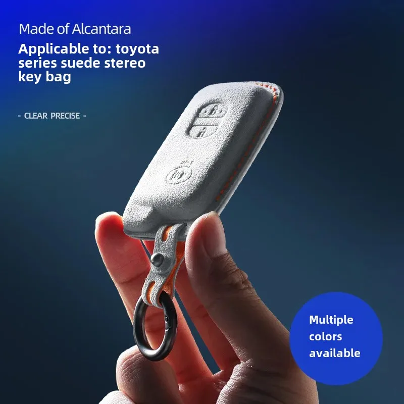 Флип-меховый чехол для автомобильного ключа из алькантары Toyota Land Cruiser защитный