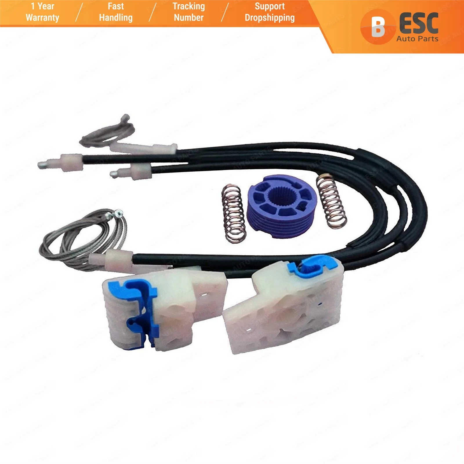 

Автозапчасти ESC EWR5058, электрический стеклоподъемник, комплект для ремонта, передний левый водитель для VW Polo Тип 6C 2014-ON