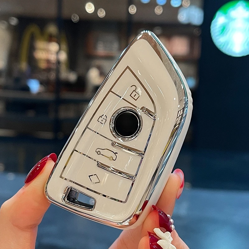 

Silver Car Key Case Cover For BMW M1 M2 M6 M3 M4 M5 M8 X3M X5M X1 X4 X5 X6 IX3 Z4 I4 2 Series 4 5 8 6 GT 320i 440i F10 F11 F15