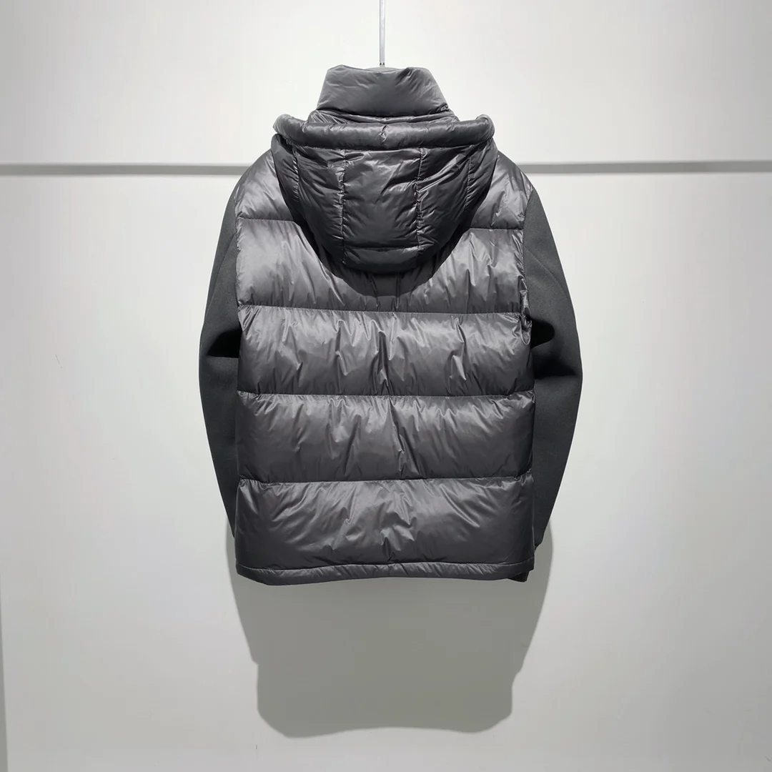 Men's Down Jacket Luxury Brand Striped Ultra Lapel Men Down Jacket High Quality Wind-Resistant Smart Causal Hooded Women Coat