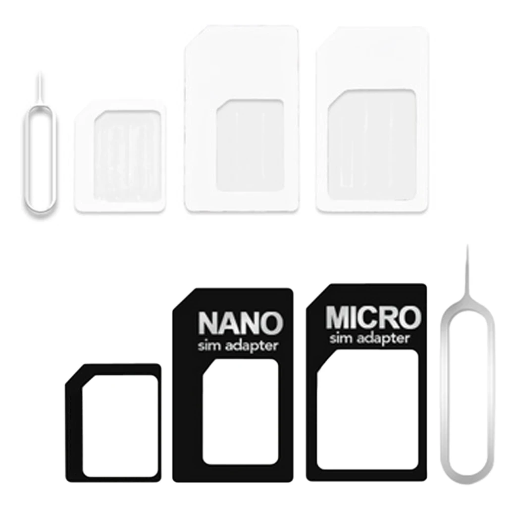 

NanoSIM Card to Micro Standard Adapter Converter for Phone SIM Card Adapter Convert Universal Phones Nano Sim 4 In 1