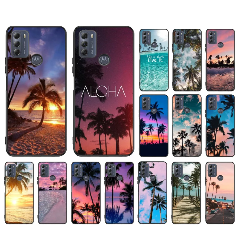 

Palm Summer Beach Sea Phone Case for Motorola Moto Edge 20 Pro Edge 20 Lite E7 Power E40 E20 One Action G10 G Play G8 G9 G60 G50