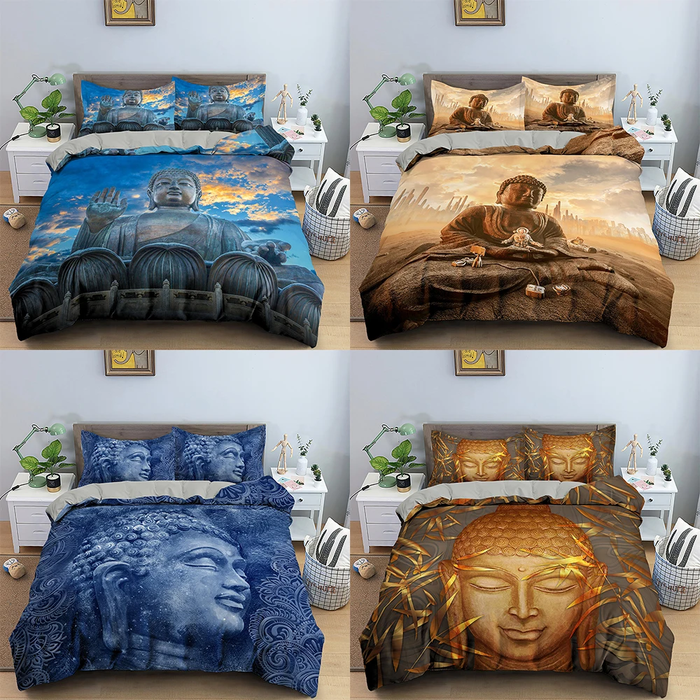 

Mandala Buddha Printing Duvet Cover Queen King Size Exotic Retro Style Bedding Set For Adult Bedroom Summer Quilt Cover 2/3Pcs