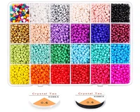 4mm needlework beads for diy necklace bracelet czech pony beads set glass seed beads kit for jewelry making with elastic string