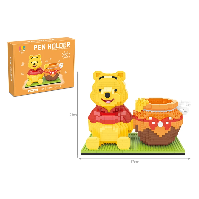 Креативный держатель для ручек в виде медведя Пикачу строительные блоки серия