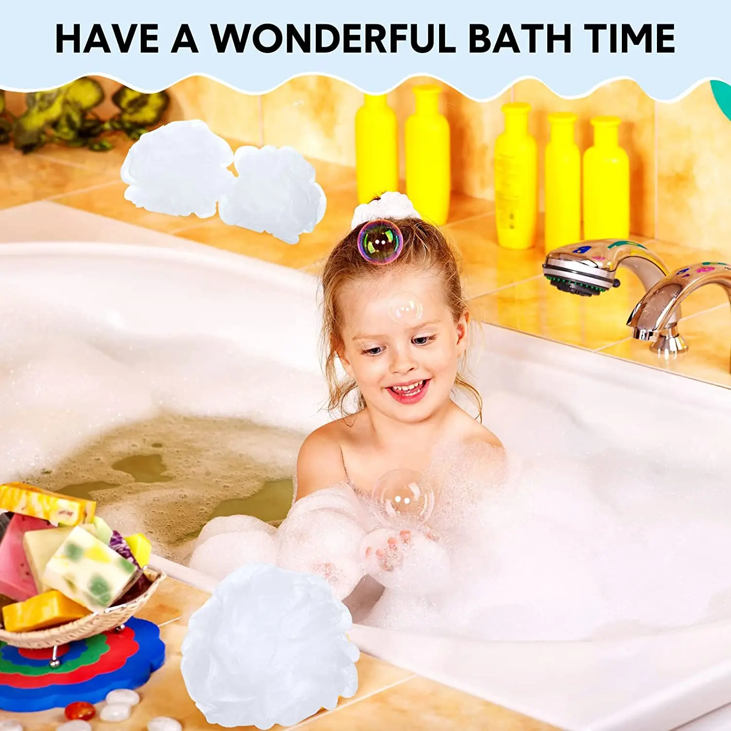 10 шт./упаковка губка для душа с двумя маленькими крючками