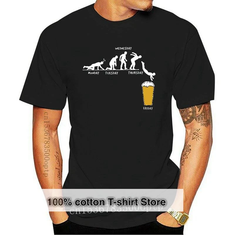 

New Men Week Craft Beer Tops T Shirt Alcohol Drunk Tshirts Wine Drinking 2021 Tees Premium Cotton Tall Man Clothes Fitness O Nec