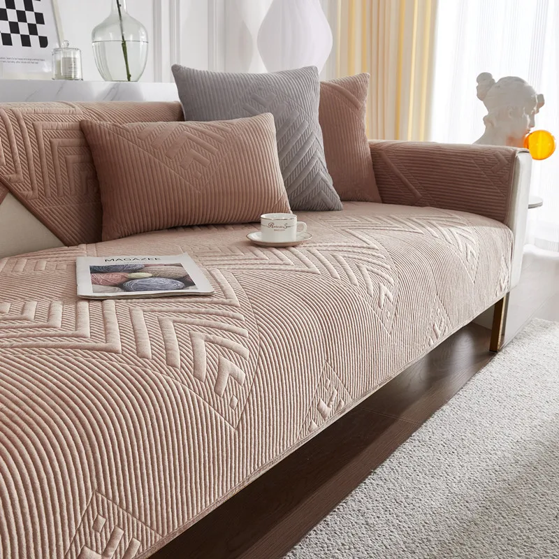 

Короткий плюшевый чехол для дивана, 1/2/3/4-местный