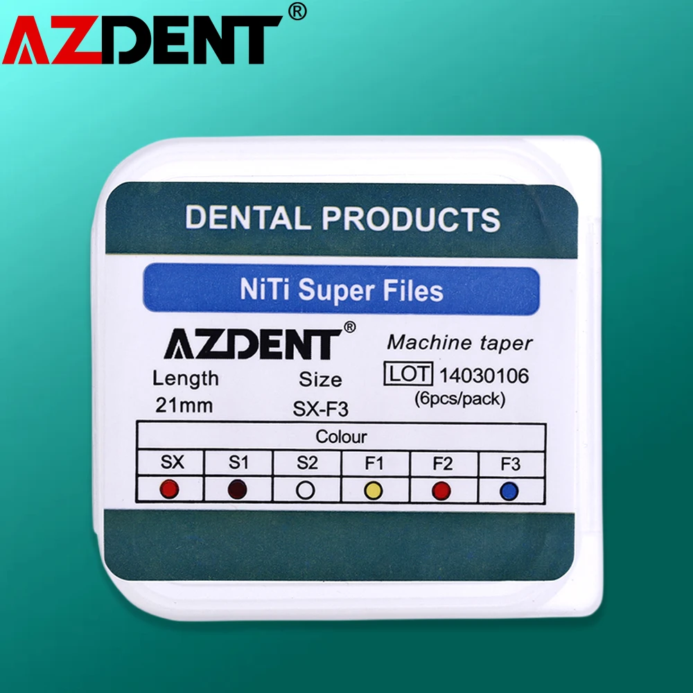 

Azdent Dental NiTi Super Rotary Root Canal File SX-F3 21mm/25mm 6pcs/Pack