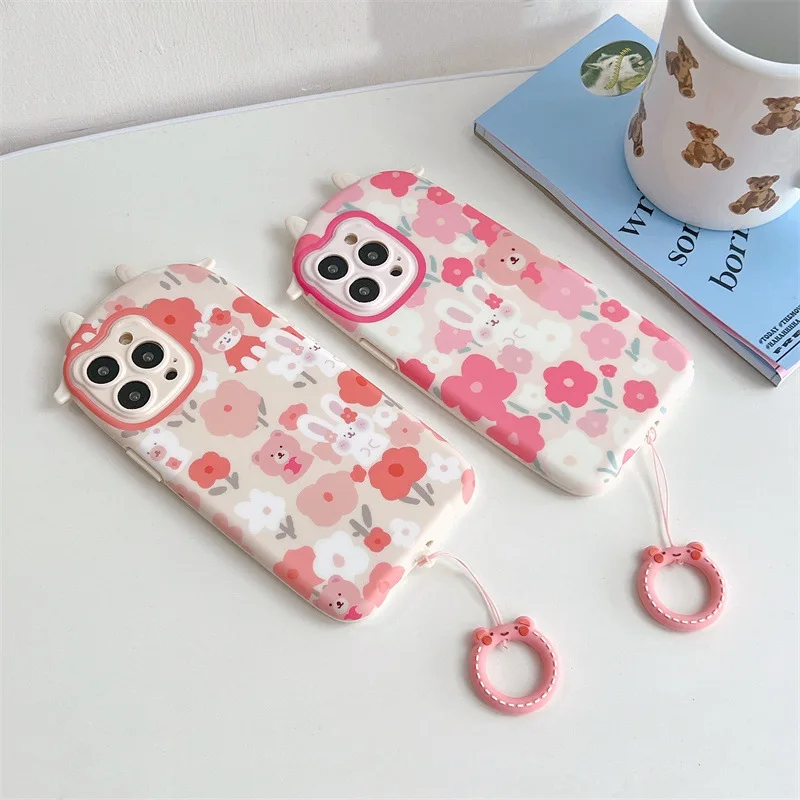 

Summer Pink Peach Phone Case for iPhone X Xr Xs 11 12 13 Pro Max, Soft Shell Protective Case with Ring for Women,Girls