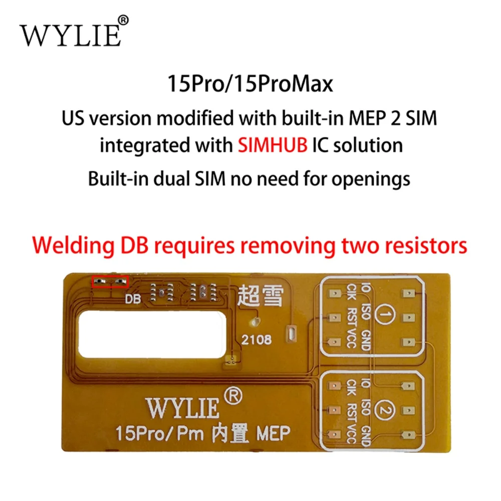 Фото WYLIE US Version Esim to Sim Dual Card Flex Ca ‮ lb ‬ Встроенное решение для интеграции с MEP, поддержка Super Snow IC для iPhone 15 ProMax №3