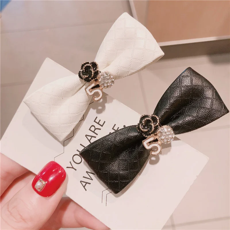 

Women Barrettes Hairpins Black White Bow Knot Hair Clips Fashion Korean Lady Girl Head Wear Accessories Wholesale Adult