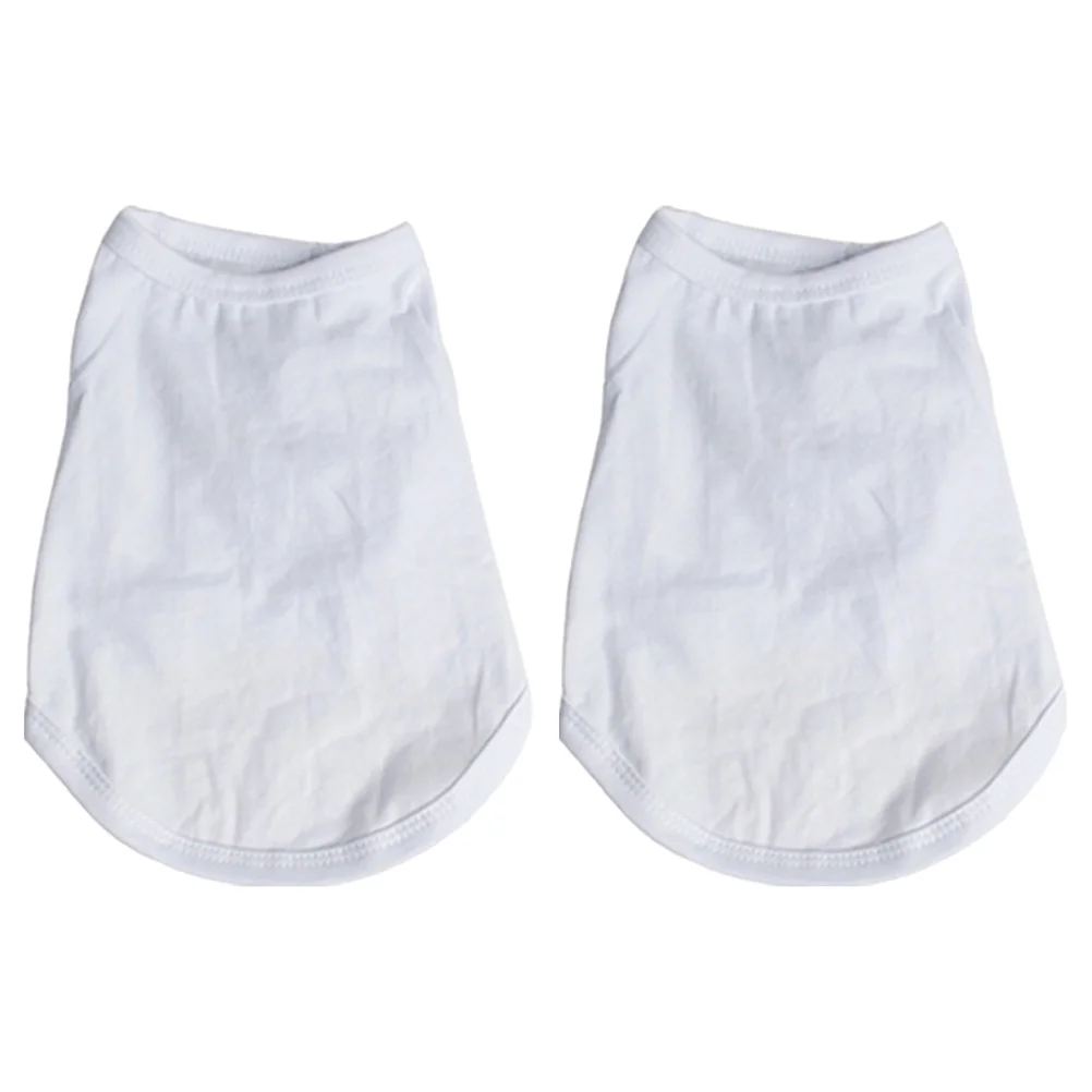 

2 Pcs White Tank Tops Shirts Dog White Dog Shirts Sublimation Blank Blank Dog Shirts Dog Apparel