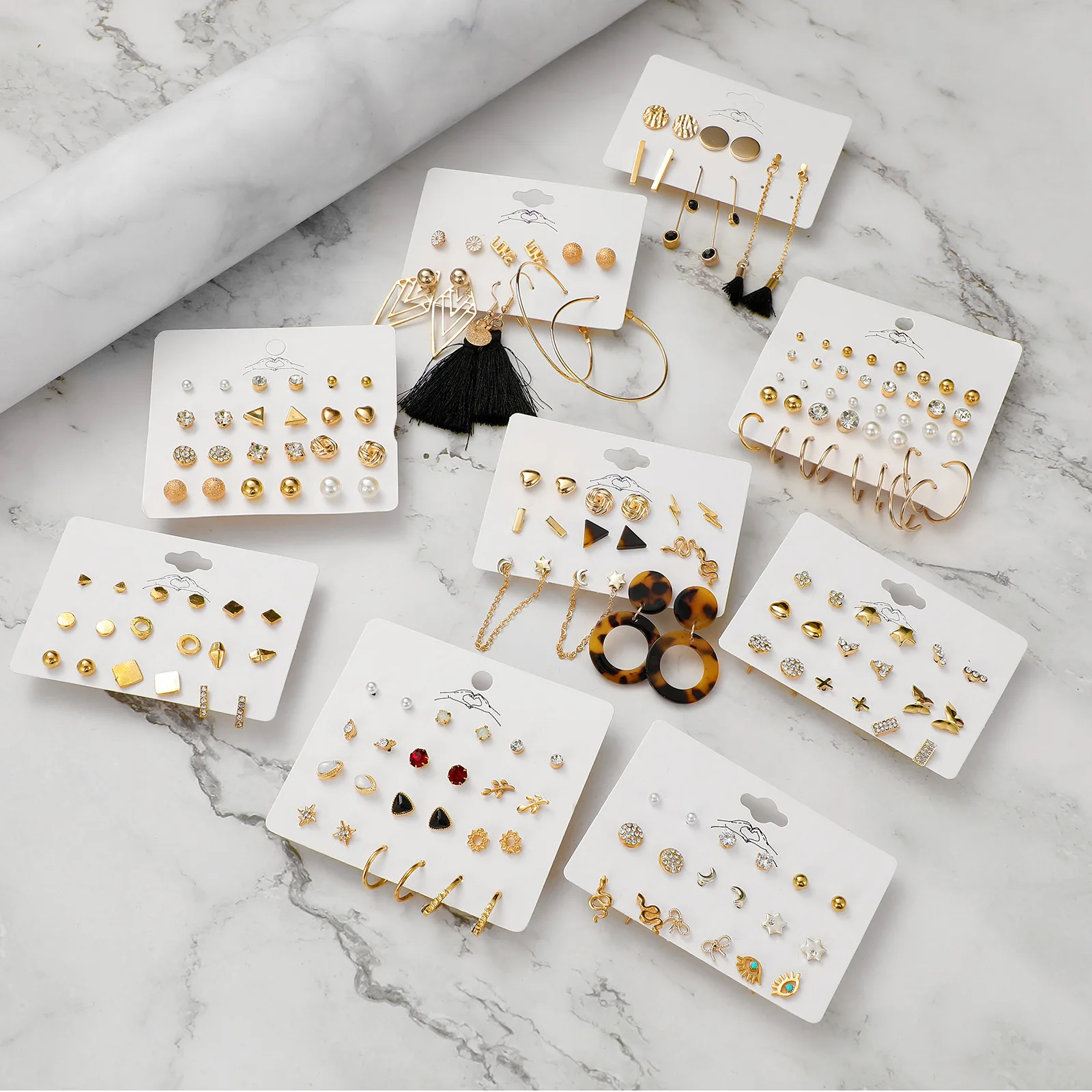 

Simple Geometric Stud Earrings Set Creative Retro Personality Earrings 2022