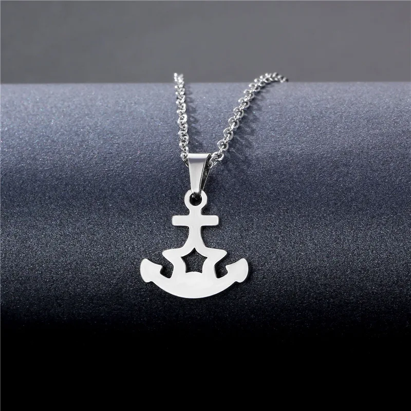 

Vintage Stainless Steel Pirate Anchor Pendant Necklace for Men Women Personality Charm Nautical Amulet Jewelry Gifts