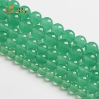 natural malachite green chalcedony beads jades round beads for jewelry making diy bracelet accessories 4 6 8 10 12 14mm 15 inch