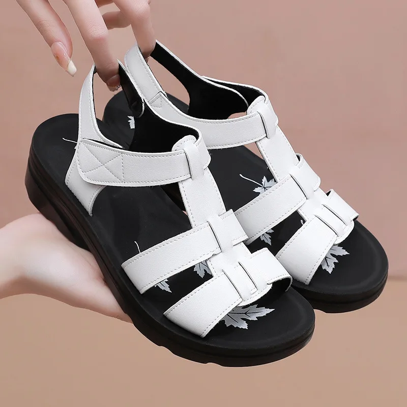

Fashion Summer Sandals Women Open Toe Breathable Wedge Sandals Ladies Comfortable Flat Sandals Mother's Beach Shoes