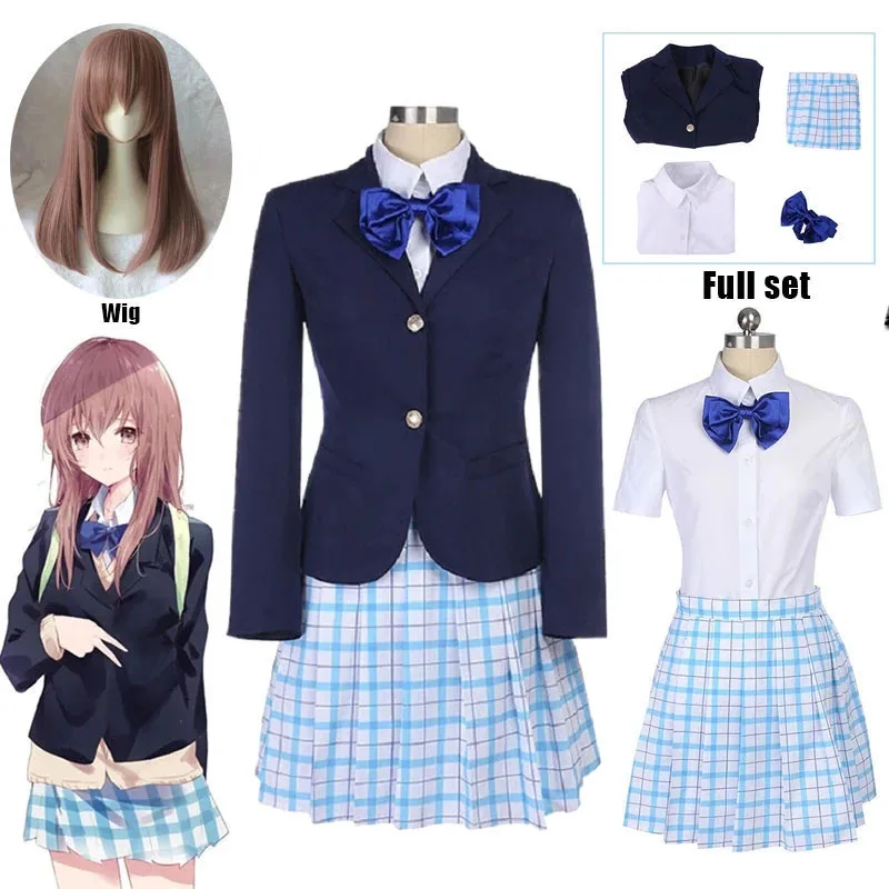 

A Silent Voice Shouko Nishimiya Shoko Cosplay Costume Japanese Anime The Shape Of Voice School Uniform Suit Outfit Clothes wig