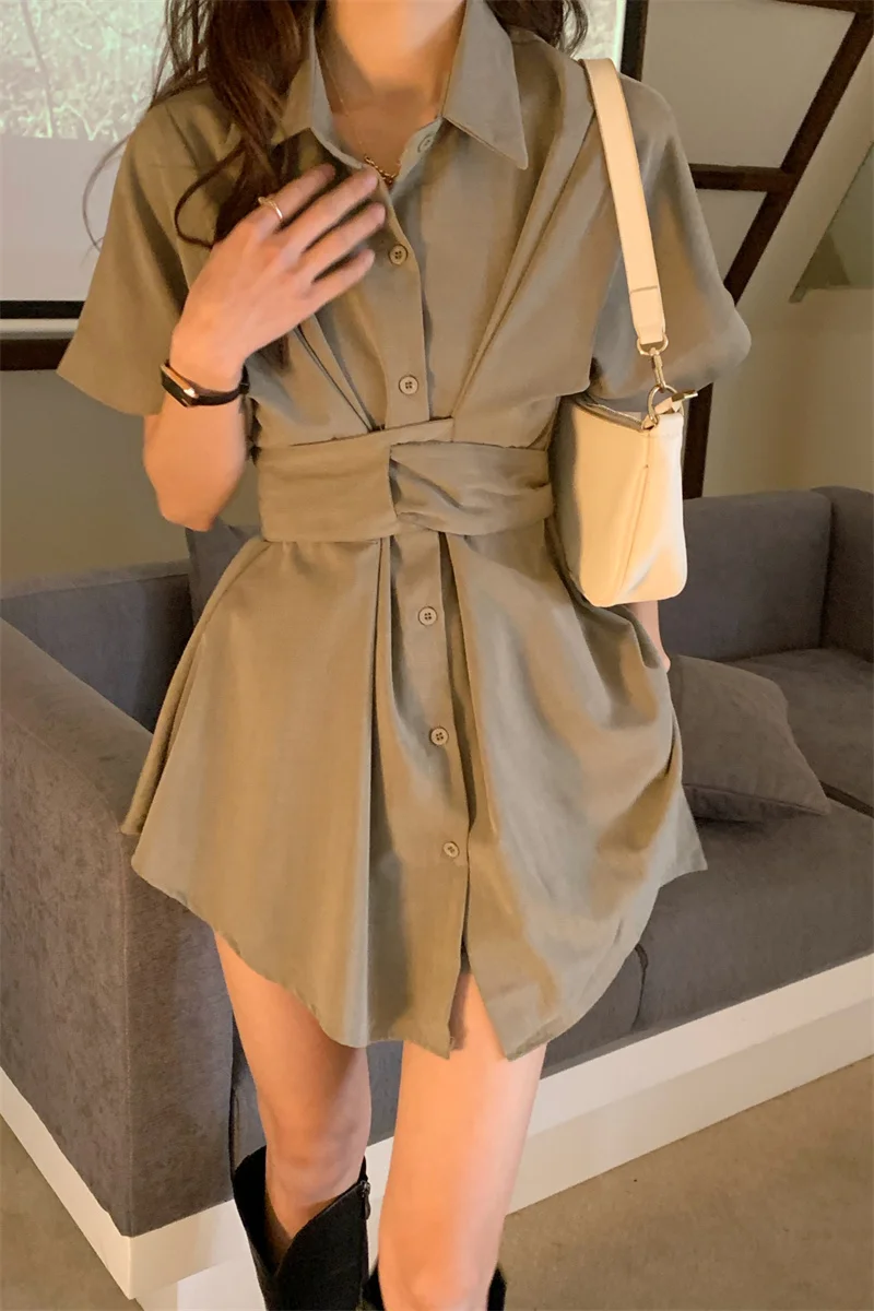 

Платье Woen Suer Polo с коротким рукавом, Сексуальные вечерние платья, однотонная ini Повседневная модная одежда