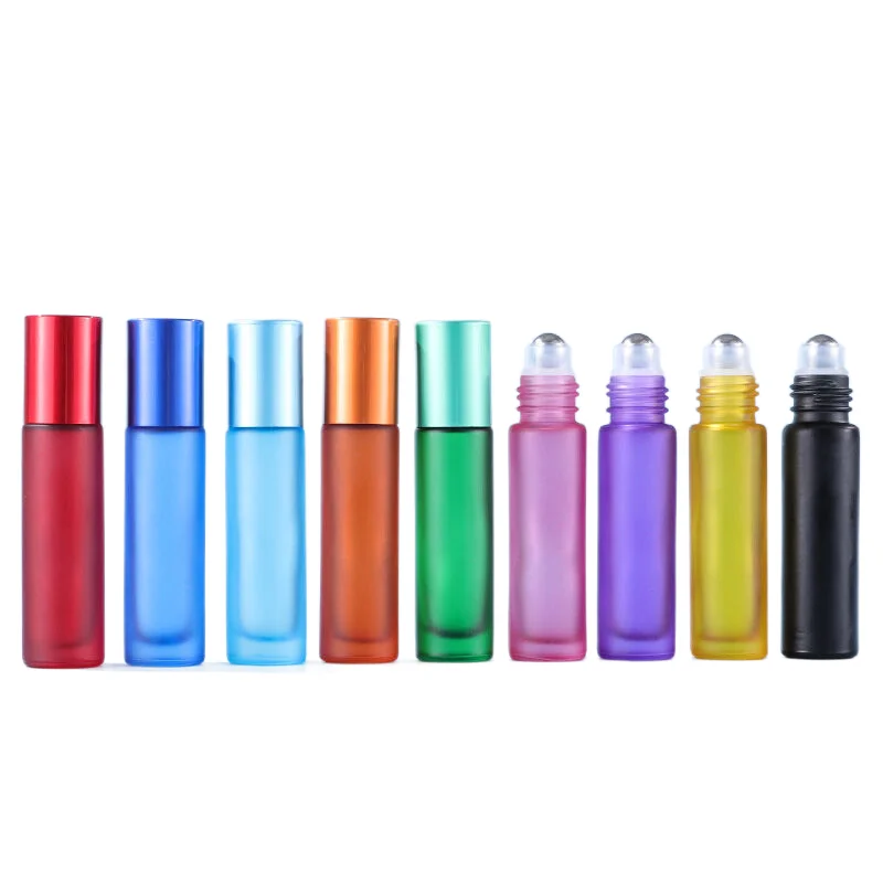 

10Pcs 5-10ml Frosted Glass Essential Oils Roller Bottles Refill Empty Roll on Vials With Opener Funnels For Aromatherapy Perfume