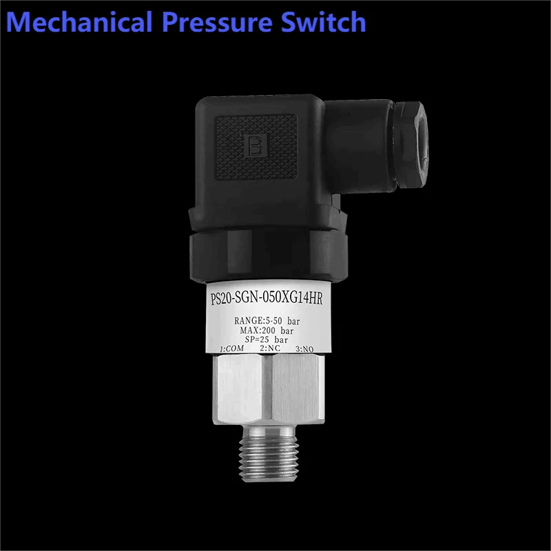 Реле давления Механический NO/NC Регулируемый 12 бар 50 100 Поршень Тип M20 * 1 5 G1/4