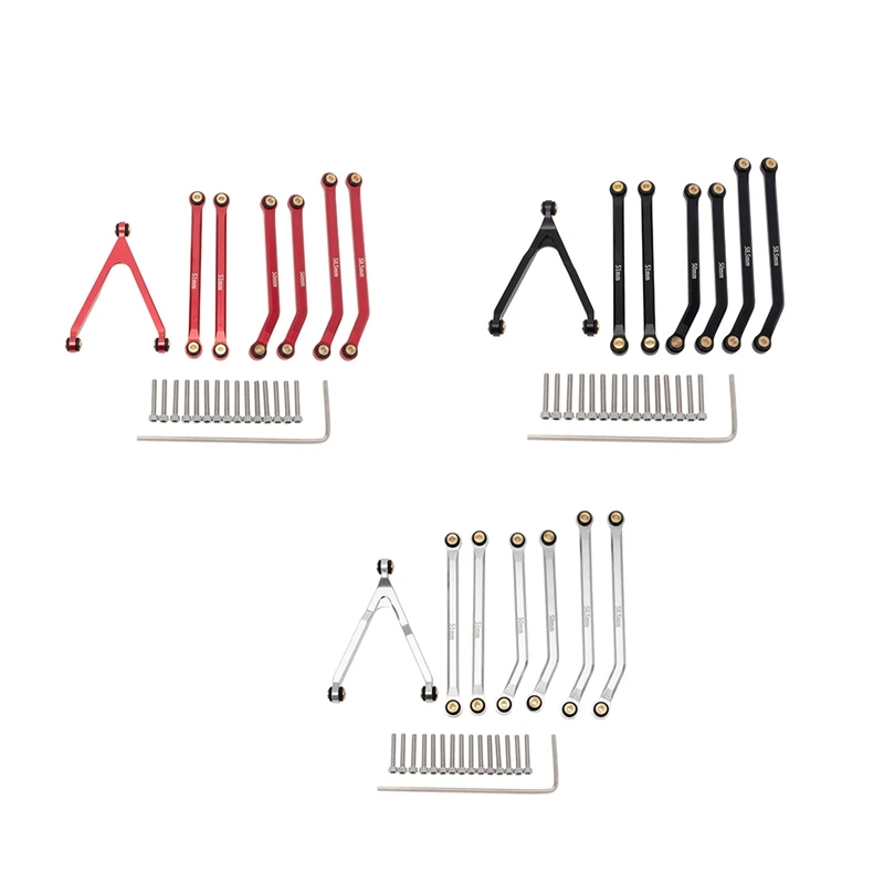 CNC High Clearance Chassis Link Rod Set For Axial SCX24 AXI00001 C10 AXI00002 JEEP AXI00006 Bronco 1/24 RC Car Parts