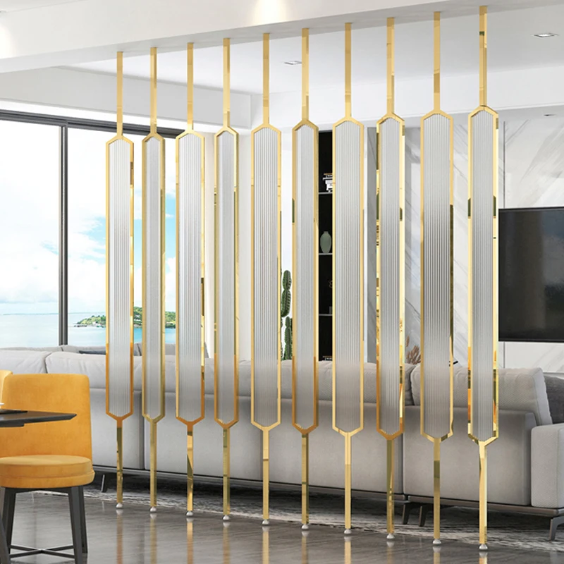 

Luxury Changhong glass screen partition wall simple modern stainless steel porch without punching.